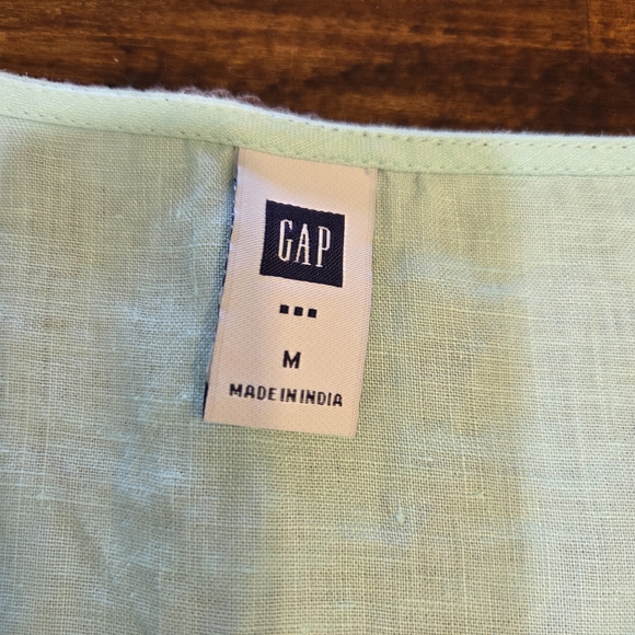 Y2k Vintage Gap 100% Lien boho 3/4 length top with embroidered Details size wome - Picture 2 of 8